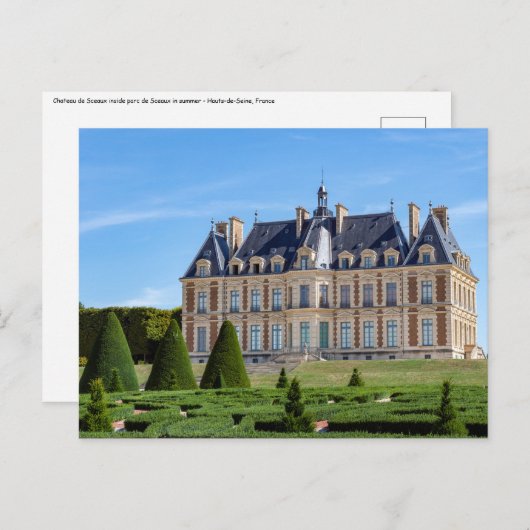 Chateau en parc de Sceaux in de zomer - Frankrijk Briefkaart (Voorkant / Achterkant)