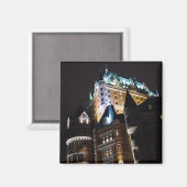 Chateau Frontenac Castle ging 's nachts op magneet (Voorkant / Achterkant)