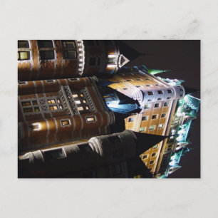 Chateau Frontenac Castle loopt 's nachts op Briefk Briefkaart
