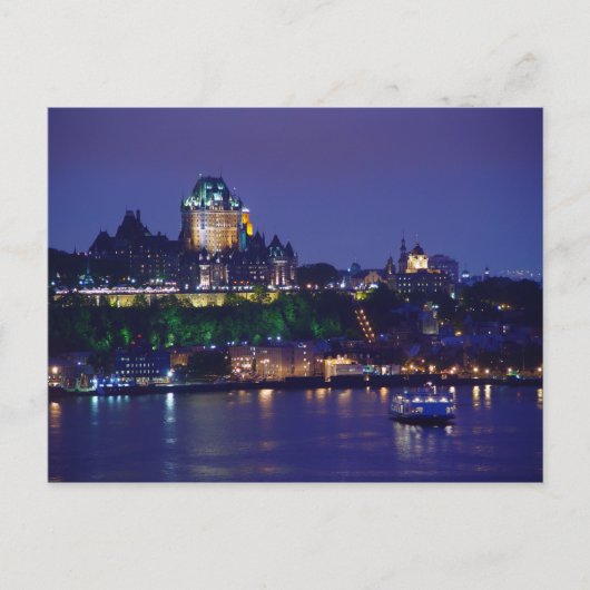 Chateau Frontenac Castle Night Quebec Briefkaart (Voorkant)