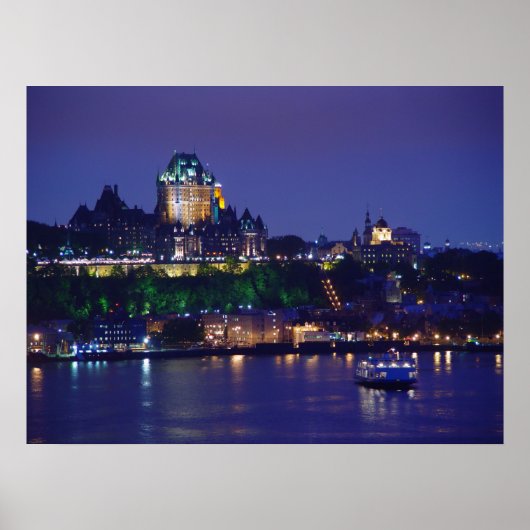 Chateau Frontenac Castle Night Quebec City Poster (Voorkant)