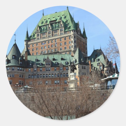 Château Frontenac, Québec, Canada Ronde Sticker (Voorkant)