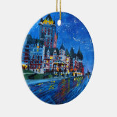 Château Frontenac Quebec Canada 's nachts Keramisch Ornament (Rechts)