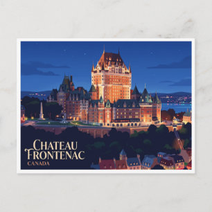 Château Frontenac 's nachts Quebec Stad Canada Briefkaart
