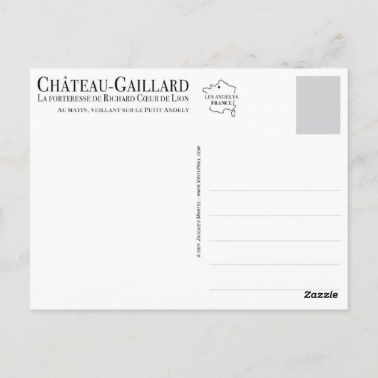 Château-Gaillard kijkt uit op de Kleine Andely, Briefkaart (Achterkant)