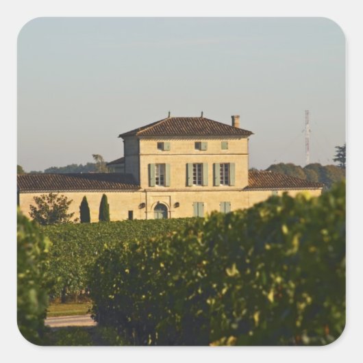 Chateau Lafleur Petrus en vineyard, in Pomerol, Vierkante Sticker (Voorkant)