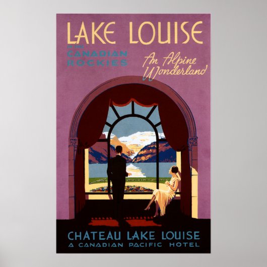 CHATEAU LAKE LOUISE CANADA Vintage Travel Poster (Voorkant)