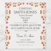 Chateau Love Blend Gepersonaliseerde bruiloft Wijn Etiket (Enkel label)