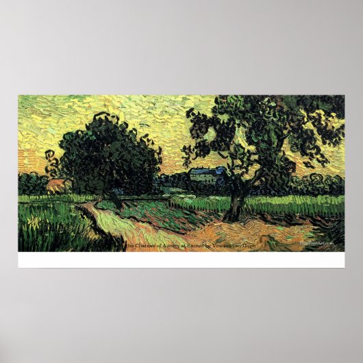 Chateau of Auvers Landscape at Sunset by van Gogh Poster (Voorkant)