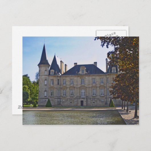 Chateau Pichon Longueville Baron en vijver Briefkaart (Voorkant / Achterkant)