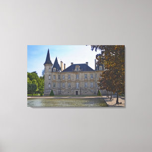 Chateau Pichon Longueville Baron en vijver Canvas Afdruk