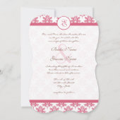 Chateau Pink Damask Foto Weddenschap Kaart (Achterkant)