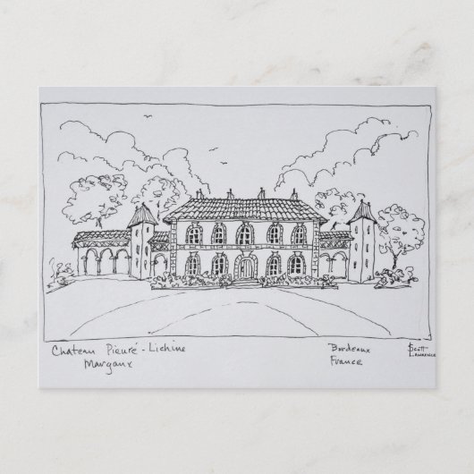Chateau Prieure-Lichine, Margaux, Bordeaux Briefkaart (Voorkant)