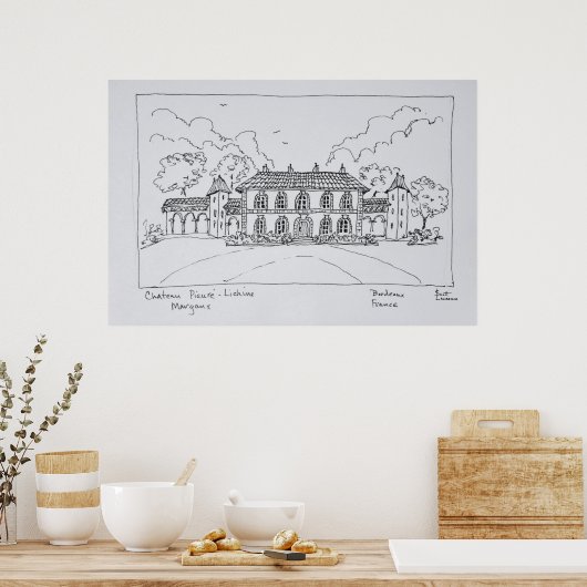 Chateau Prieure-Lichine, Margaux, Bordeaux Poster (Keuken)