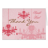 Chateau Roos Pink Chandelier Wedding Invitations (Voorkant Horizontaal)