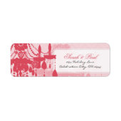 Chateau Roos Pink Chandelier Wedding Invitations Etiket (Voorkant)