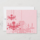 Chateau Roos Pink Chandelier Wedding Invitations Kaart (Achterkant)