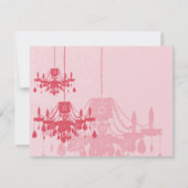 Chateau Roos Pink Chandelier Wedding Invitations Kaart (Achterkant)