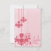 Chateau Roos Pink Chandelier Wedding Invitations Kaart (Achterkant)