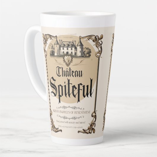 Château Spiteful - Gerijpt in vaten van wrok Latte Mok (Linkerhoek)