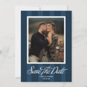 Chateau Stripe Foto Bewaar de Datum Save The Date (Voorkant)