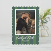 Chateau Stripe Foto Bewaar de Datum Save The Date (Staand voorkant)