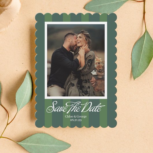 Chateau Stripe Foto Bewaar de Datum Save The Date