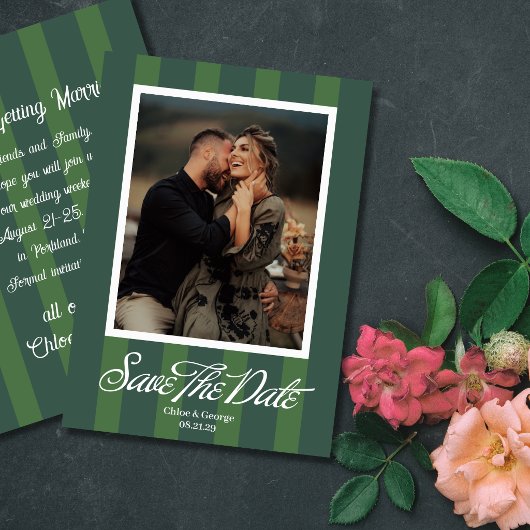 Chateau Stripe Foto Save the Date