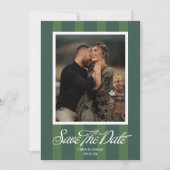 Chateau Stripe Foto Save the Date (Voorkant)