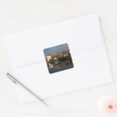 Chateau Tower, Vltava River, Cesky Krumlov Vierkante Sticker (Envelop)