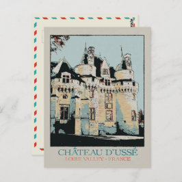Chateau van Ussé in de Loire-vallei, Frankrijk Briefkaart
