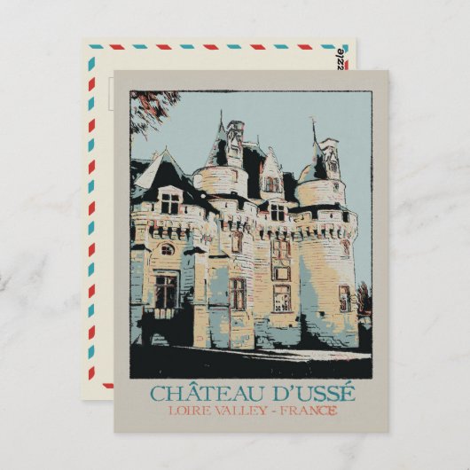 Chateau van Ussé in de Loire-vallei, Frankrijk Briefkaart (Voorkant / Achterkant)
