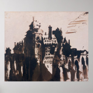 Chateau verrijkt door twee bruggen poster