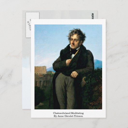 Chateaubriand Meditating van Anne Girodet-Trioson Briefkaart (Voorkant / Achterkant)