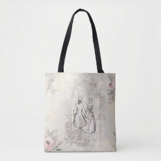 Chateaucore Vintage Koppel Bloemrijke Boog Tote Bag