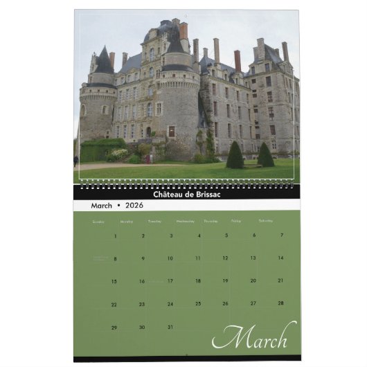 Chateaux of the Loire 2021 Wall Calendar Kalender (Mar 2026)