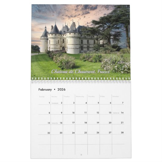 Châteaux van de Loirevallei - Paleizen in Frankrij Kalender (Feb 2026)