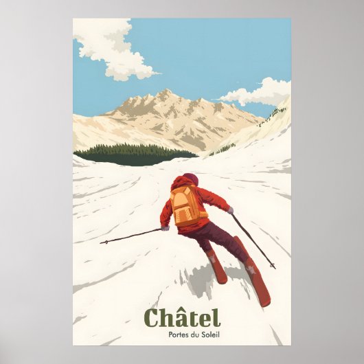 Chatel Ski Resort Travel Poster (Voorkant)