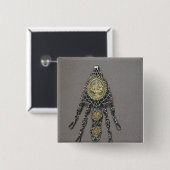 Chatelaine, eind 18e eeuw vierkante button 5,1 cm (Voorkant /achterkant)