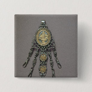 Chatelaine, eind 18e eeuw vierkante button 5,1 cm