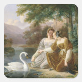 Chatelaïnen Vierkante Sticker (Voorkant)