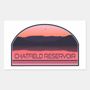 Chatfield Reservoir Colorado Rode Zonsopgang Rechthoekige Sticker