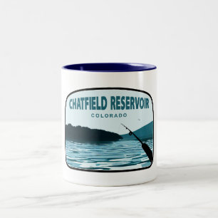 Chatfield Reservoir Colorado Vissen Hengel Tweekleurige Koffiemok