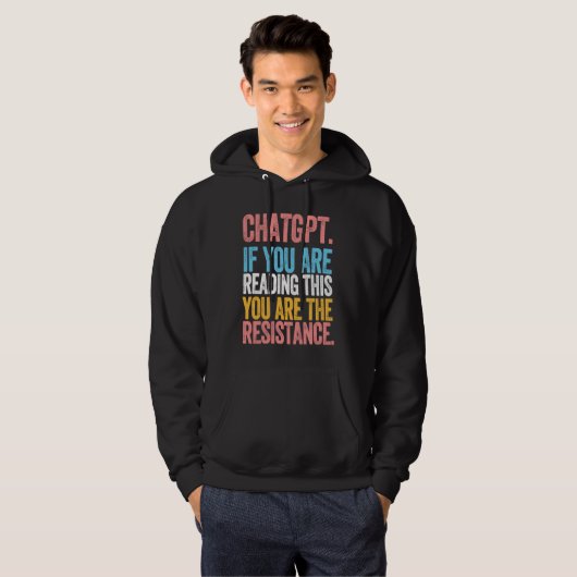 CHATGPT resistance artificial intelligence languag Hoodie (Voorkant volledig)
