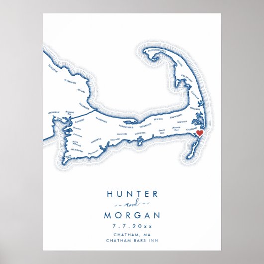 Chatham Bars Inn Trouw Navy Gastboek Poster (Voorkant)