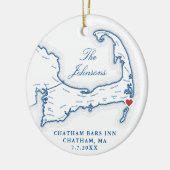 Chatham Bars Inn trouwfoto eerste kerst Keramisch Ornament (Links)
