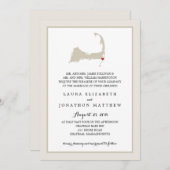 Chatham Cape Cod Kaart met hart | Bruiloft (Voorkant / Achterkant)