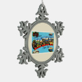 Chatham Cape Cod Massachusetts MA Travel Souvenir Tin Sneeuwvlok Ornament (Links)