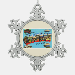 Chatham Cape Cod Massachusetts MA Travel Souvenir Tin Sneeuwvlok Ornament