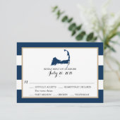 Chatham Cape Cod met hart | Bruiloft RSVP menu (Staand voorkant)